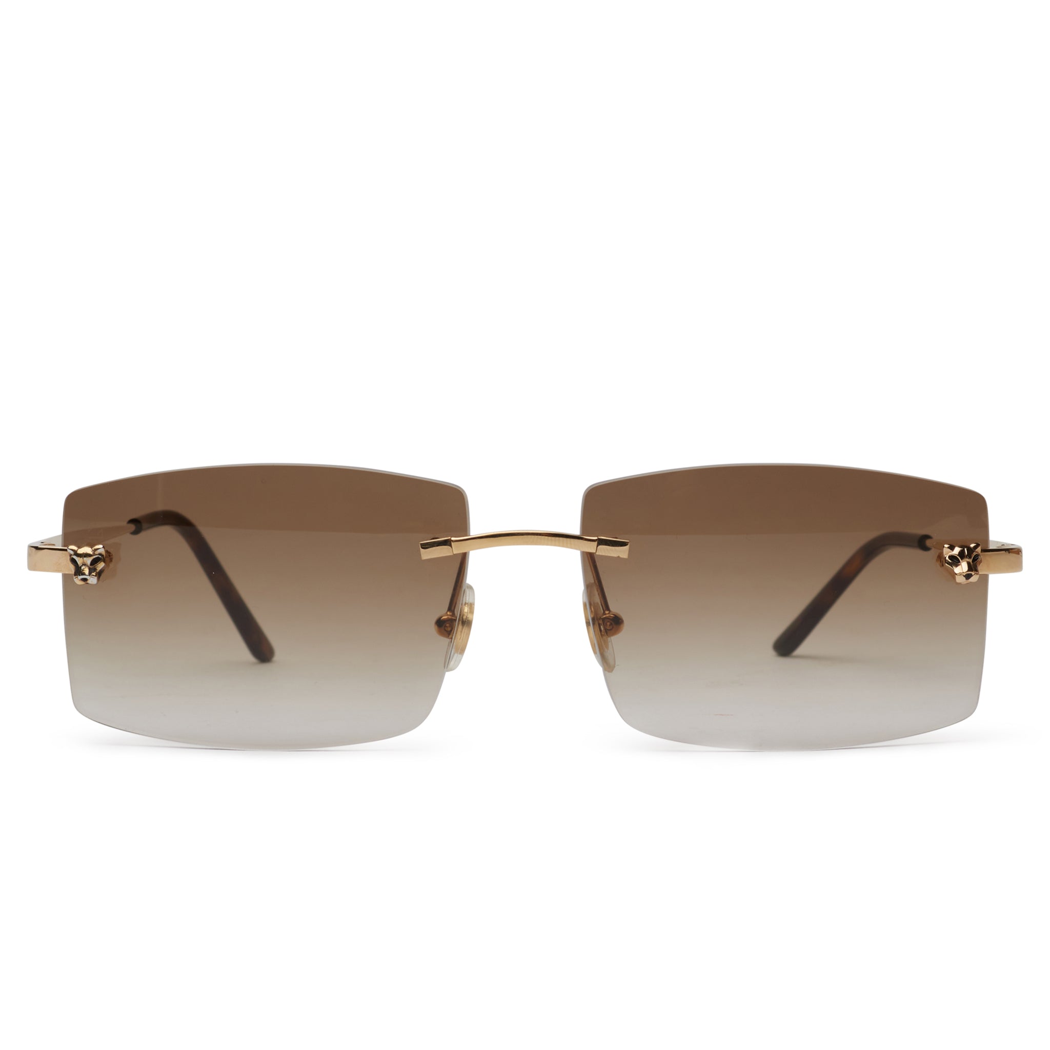Image of Cartier Eyewear Custom CT01480 Panthere De Cartier Rimless Sunglasses